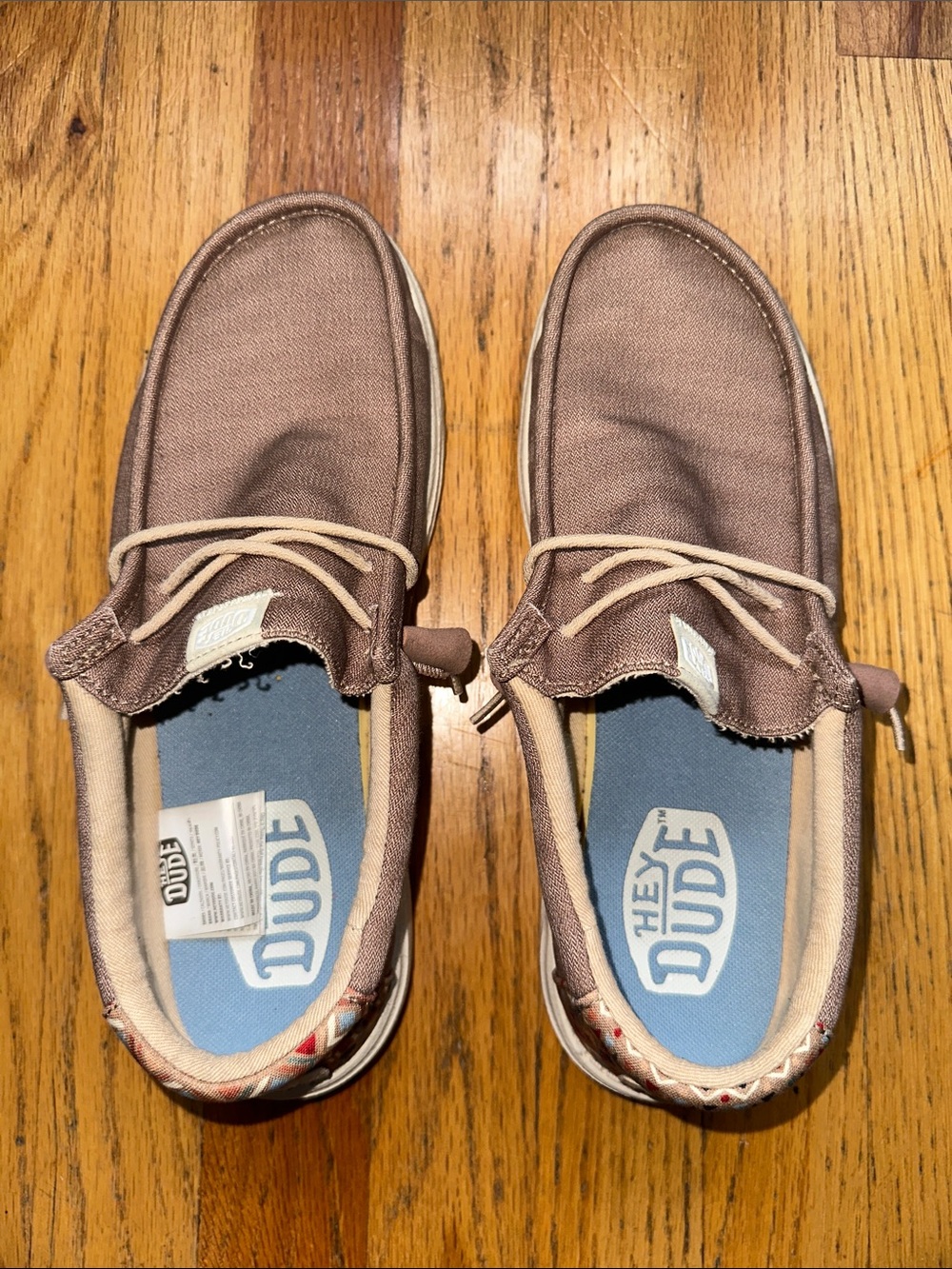 Hey Dude Men’s Brown Canvas Slip-On Loafers - Picture 2 of 6